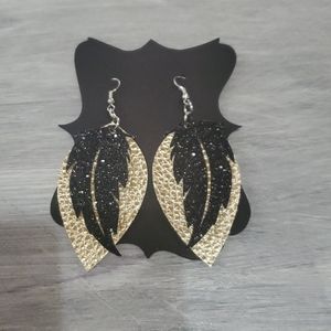Faux leather earring